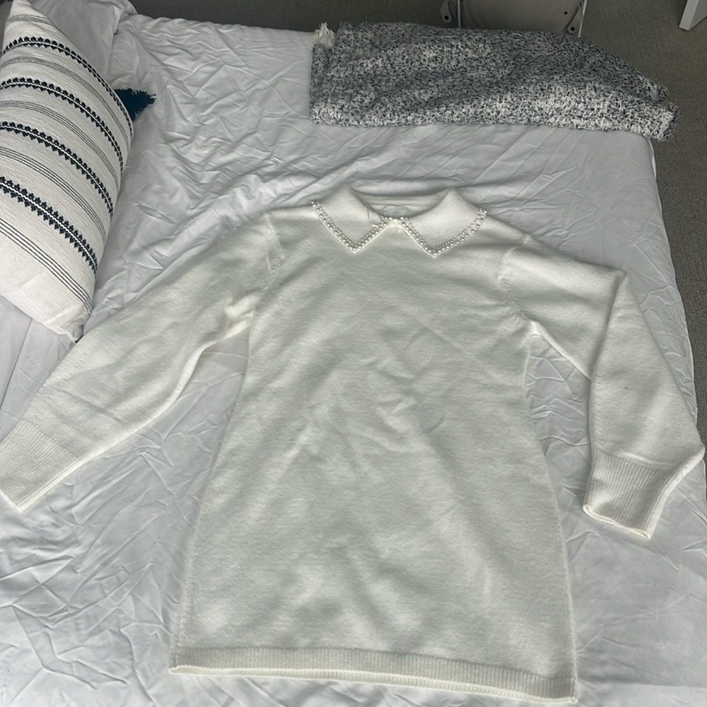 H&M Sweater Dress with Pearl Collar